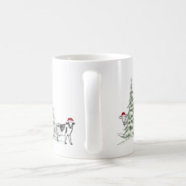 Ältere frohe Weihnachts-Kuh-Tasse Kaffeetasse (Henkel)