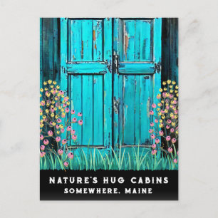 *~* Ältere Holztür AP49 QR Feiertagspostkarte