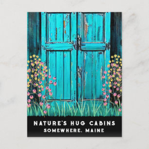 *~* Ältere Holztür AP49 QR Feiertagspostkarte