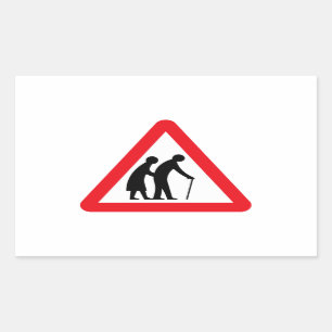 Ältere Menschen (1), Traffic Sign, UK Rechteckiger Aufkleber