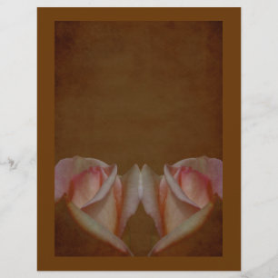 Ältere rosa Rosenknospe Brown Floral Scrapbook Pap