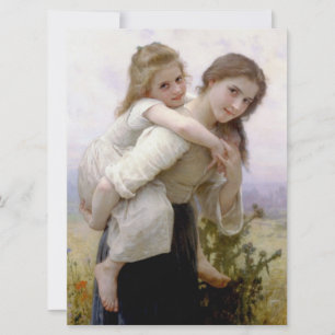 Ältere Schwester gibt jüngerer Schwester eine Huck Karte