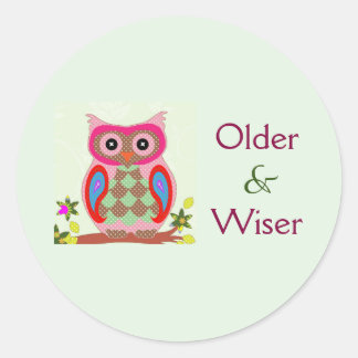 Ältere und weiser runder aufkleber