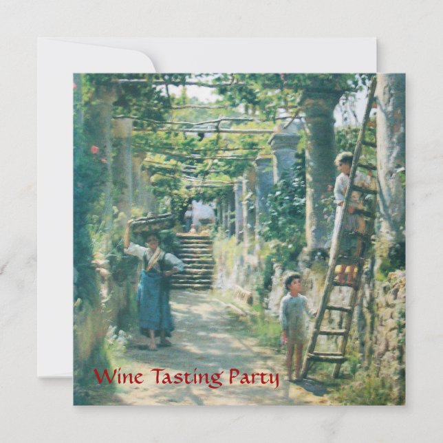 ÄLTERE WEINRÜSTE WEIN PARTY EINLADUNG (Vorderseite)