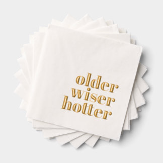 Ältere weiserne Hotter Foil stempelte Napkins Servietten Mit Folie