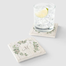 Ältere Wood Monogram mit Magnolias Wreath