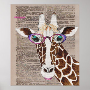 Altered Art Funky Giraffe Poster