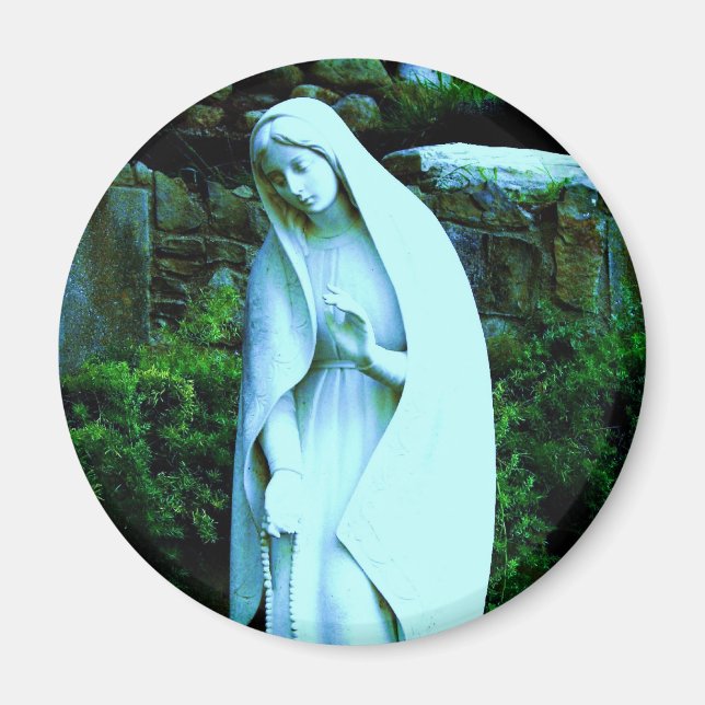 Altered Blue Jungfrau Mary Magnet (Vorne)