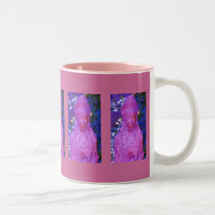 Altered Blue & Pink Qwan Yin Coffee Cup Zweifarbige Tasse