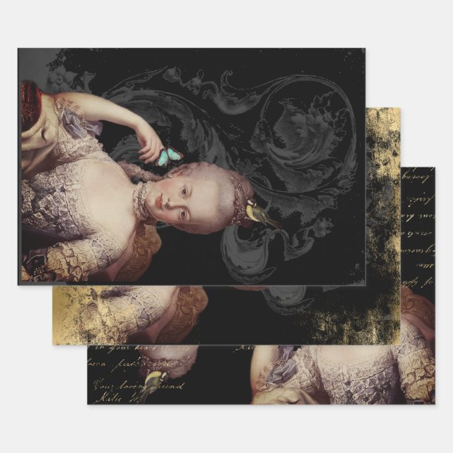 Altered young Marie Antoinette portrait Geschenkpapier Set (Set)