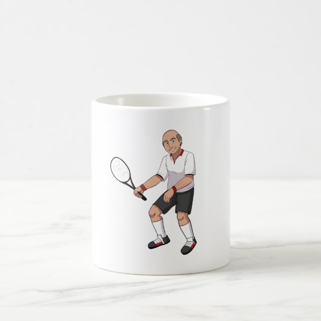 Älterer Tennis-Spieler Tasse (Mittel)