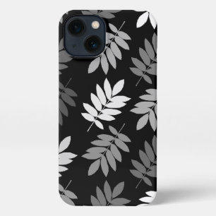Älteres Blatt Lg Muster Schwarz Weiß Grau iPhone 13 Hülle