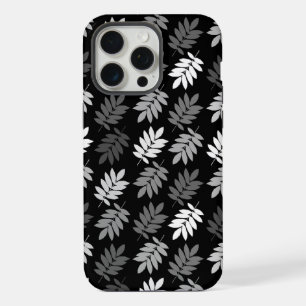 Älteres Blattmuster Schwarz Weiß Grau iPhone 15 Pro Max Hülle