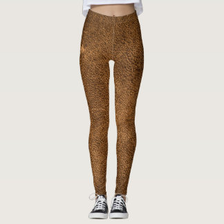 Älteres braunes Leder: klassische Textur Leggings