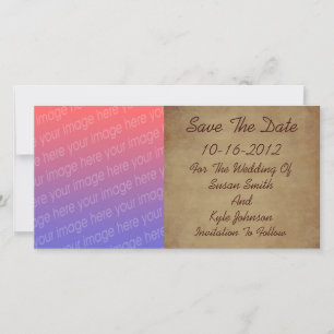 Älteres Foto mit verschleißfestem Papier speichert Save The Date