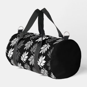 Älteres großes Blattmuster Schwarz Weiß Grau Duffle Bag