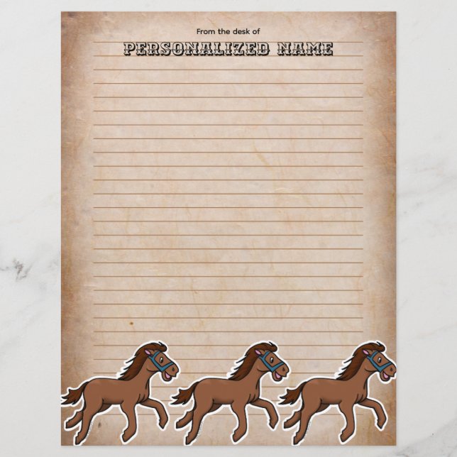 Älteres Harry Horse Lined-Blatt (Vorderseite)