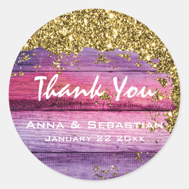 *~* Älteres Holz AP49 Glitzer Generisch Runder Aufkleber (Vorderseite)