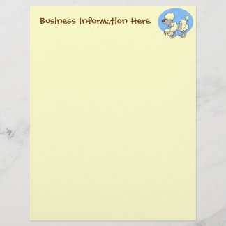Älteres Poodle Cartoon Letterhead Statuarische
