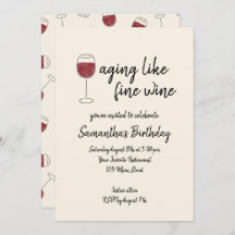 Älteres Rotes Weinglas zum Geburtstag