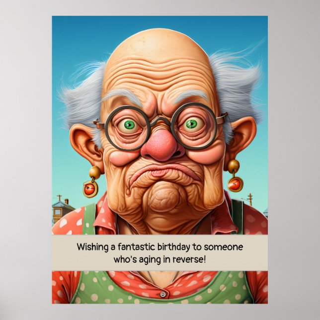 Altern in umgekehrtem Meilenstein Geburtstag Poster (Vorne)