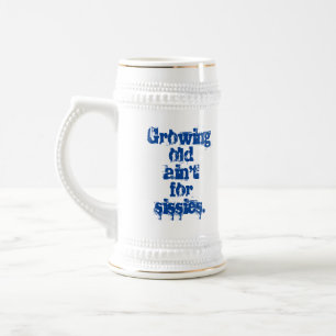 Altern wird nicht für Weicheier gemacht Blaue Buch Bierglas