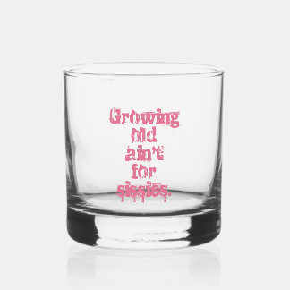 Altern wird nicht für Weicheier rosa Buchstaben Whiskyglas