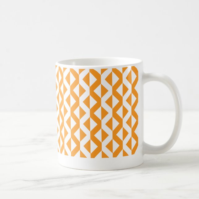 Alternate ZigZags - Lt Orange und White Tasse (Rechts)