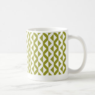 Alternate ZigZags - Olive Green und White Tasse