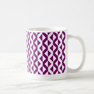 Alternate ZigZags - Pflaume und Weiß Tasse