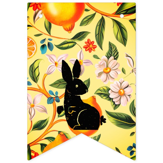 Alternating Citrus & Bunny Easter Bunting Banner (Erste Fahne)