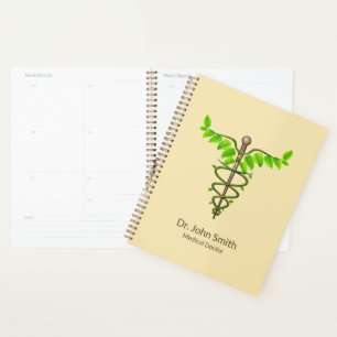 Alternative Caduceus Green Blätter Beige Medizin Planer