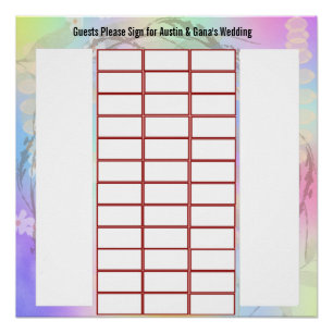 Alternative Design Gast Signature for Wedding Poster