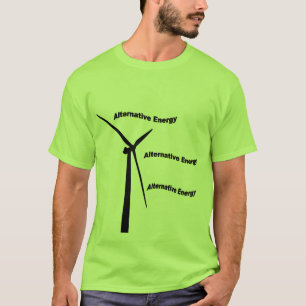 Alternative Energie-gehen grüner T - Shirt