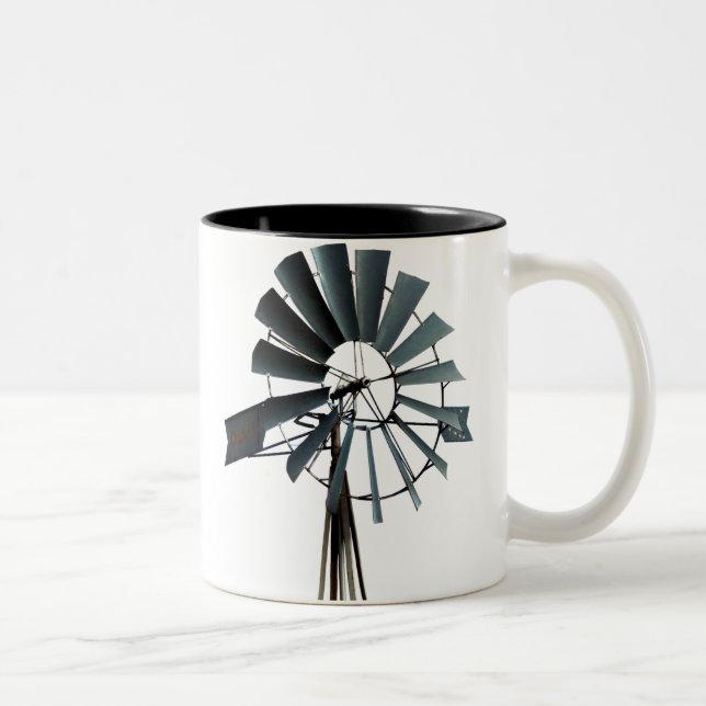 Alternative Energie - Pinwheel-Windmühlen-Power Zweifarbige Tasse (Rechts)