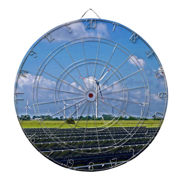 Alternative Energie - Solar- und Windenergie Dartscheibe (vorne)