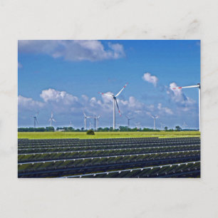 Alternative Energie - Solar- und Windenergie Postkarte