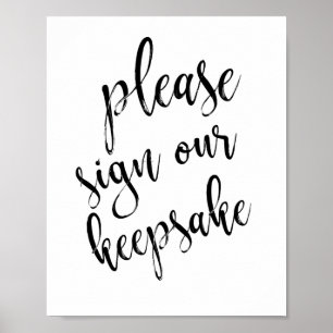 Alternative Gästebuch Schwarz und Weiß 8x10 Zeiche