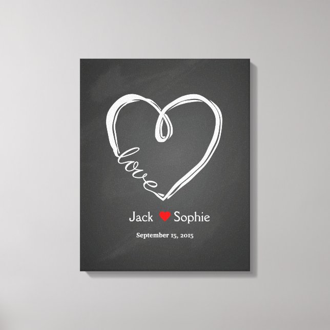 Alternative Hochzeitsgast-Buch Unendlichkeit Herz Leinwanddruck (Vorderseite)