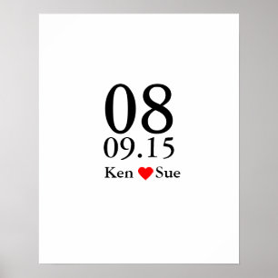 Alternative Hochzeitsgast-Signatur Big Date Poster