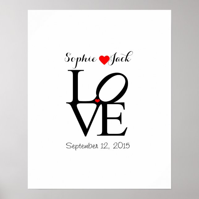 Alternative Hochzeitsreisebuch LIEBE wählen Farbe Poster (Vorne)