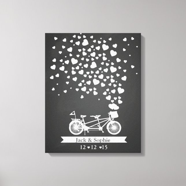 Alternative Hochzeitsreisebuch Tandemchalkboard Leinwanddruck (Vorderseite)