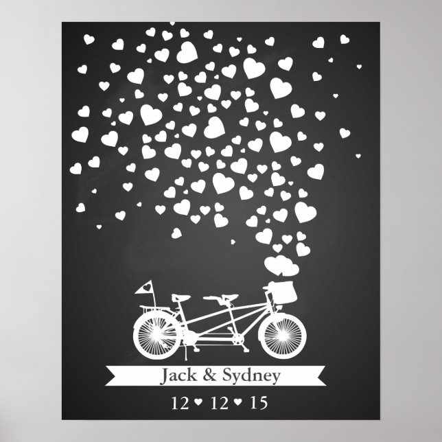 Alternative Hochzeitsreisebuch Tandemchalkboard Poster (Vorne)