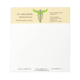 Alternative medizinische Caduceus grüne Blätter Be Notizblock