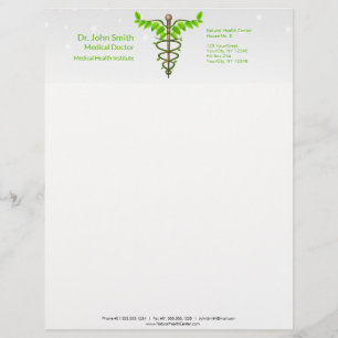 Alternative medizinische Caduceus grüne Blätter We