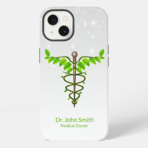 Alternative medizinische Caduceus grüne Blätter We iPhone 13 Hülle