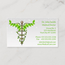 Alternative medizinische Caduceus grüne Blätter We Terminkarte