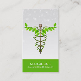 Alternative medizinische Caduceus grüne Blätter We Visitenkarte