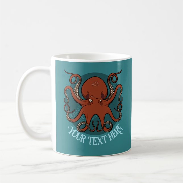Alternative Octopus Kunstwerk Fügen Sie Ihren Text Kaffeetasse (Links)