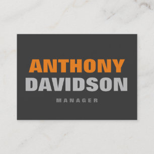 Alternative perfekte Größe Grau Orange fett Text Visitenkarte